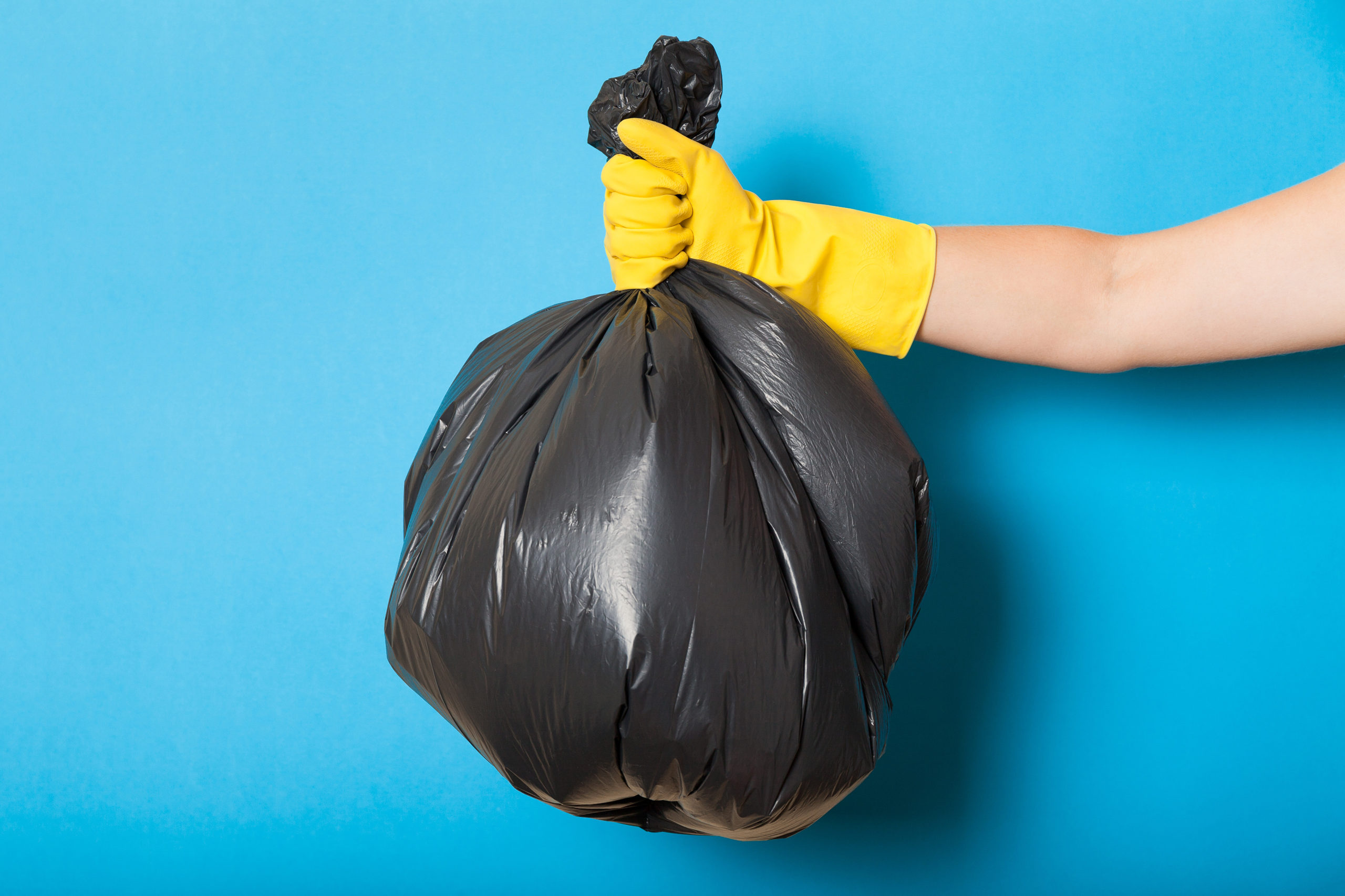 Trash,,Waste,,Trash,Recycle,Plastic,Bag,In,Hand. déchets ménagers